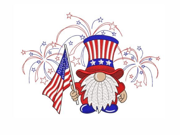 American Gnome with Fireworks Embroidery Review