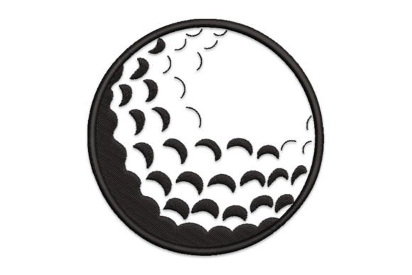Golf Ball Embroidery Design for Boutique Apparel